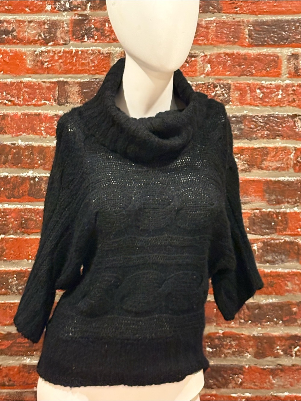 Rue21 Black Cowl Neck Cable Knit Sweater